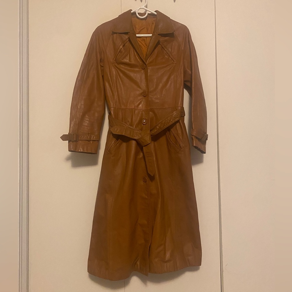 Vintage leather trench coat